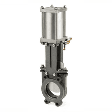 Чугунная шиберная задвижка VG3400-03MM Ду 150 Ру 10 с пневмоприводом Tecofi
