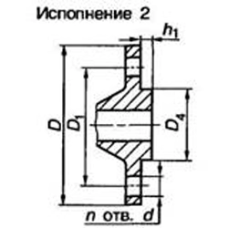 Чугунный квадратный фланец 100х155 1 кгс/см2 высокопрочный исполнение 2 ВЧ40 ГОСТ 33259-2015