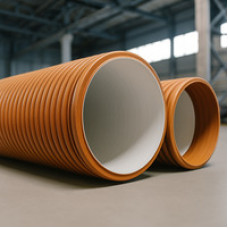 Канализационная наружная НПВХ труба 1400 мм гофр. с ребрами PVC-U ГОСТ Р 54475-2011