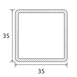 Профильная квадратная труба 35x35x5 мм 10пс ГОСТ 8639-82 горячекатаная купить в Астане