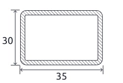 Профильная прямоугольная труба 35x30x1,5 мм 08кп ГОСТ 8645-68 горячекатаная купить в Астане