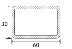Профильная прямоугольная труба 60x30x6 мм 15пс ГОСТ 30245-2003 горячекатаная купить в Астане