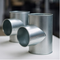 Оболочка для тройника из оцинкованной стали переходная 114x25x0,55 мм 90° ГОСТ 23208-2003