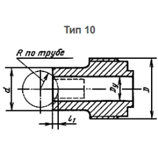 Медный штуцер Ду 32 мм М56x2 тип 10 Cu-DHP