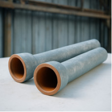 Чугунная ВЧШГ труба с внутренним ЦПП ДУ-250 оцинкованно-лаковая. Раструб TYTON-гладкий конец